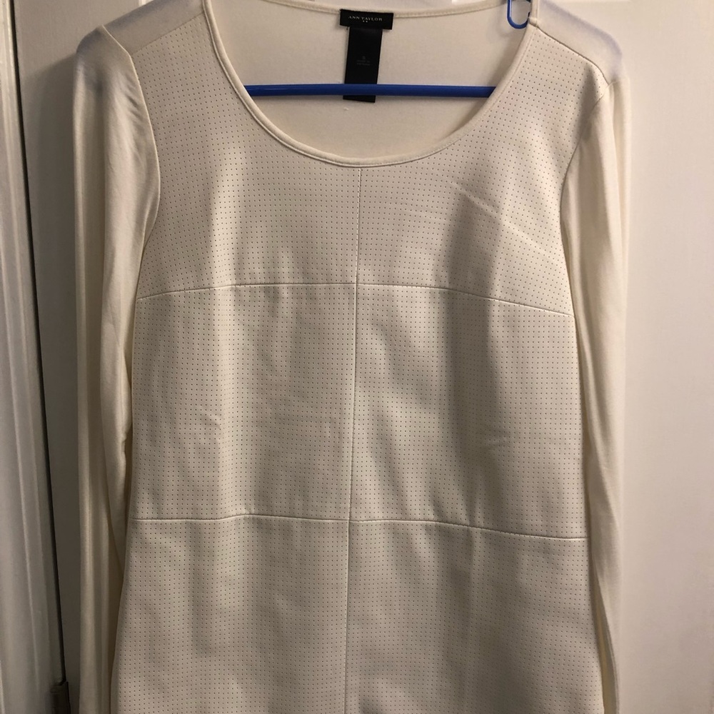 Top with front leather panel
